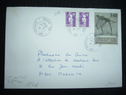 LETTRE TP GERMAINE RICHIER 3,40F + MARIANNE DE BRIAT 0,50F X2 OBL. 5-7-1993 FOSSES (95 VAL D´OISE) 1ER JOUR DE TARIF - Lettres & Documents