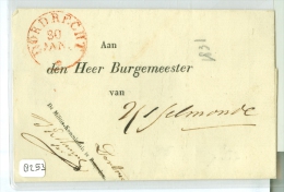 BRIEFOMSLAG * GELOPEN In 1831 Van DORDRECHT Naar De BURGEMEESTER TE IJSSELMONDE   (8253) - ...-1852 Vorläufer