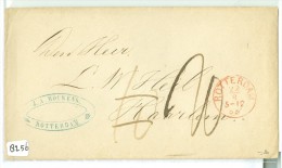 BRIEFOMSLAG *  GELOPEN In 1866 Van ROTTERDAM Naar HAARLEM (8256) - Storia Postale