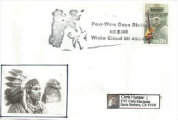 USA.Pow-Wow (Fête Indienne) A White Cloud . Michigan.  Enveloppe Souvenir - American Indians