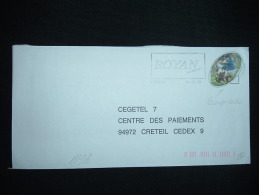 LETTRE DECOUPE ENTIER COUPE DU MONDE DE RUGBY 3,00F OBL.MEC. 03-11-99 ROYAN (17 CHARENTE-MARITIME) - Cartas & Documentos