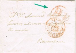6524. Carta Entera  Pre Filatelica VICH (Barcelona) 1849 - ...-1850 Préphilatélie