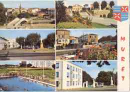 CPM 31 - Muret - Le Square Et Monument Cl Ader - L'allée Niel - La Poste - La Piscine - L'Hospice - Muret