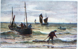 Off To The Fishing Ground, Hastings From A Water Colour Drawing By Borrox, Pêche, Bateau à Voile - Hastings