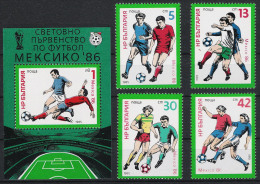 1985 Bulgarien Mi# 3385-88 Bl 155 ** MNH Fußball Football Soccer Sport WM FIFA - 1986 – Mexico