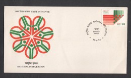 INDIA, 1993,   FDC,  National Integration Campaign,  Bombay Cancellation - Cartas & Documentos