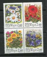 SUEDE 1993 - Fleurs Marguerite Coquelicot ..... - Neuf ** Se Tenant  Sans Charniere (Yvert1763/66) - Nuevos