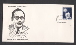 INDIA, 1993,   FDC,  Birth Centenary Of Meghnad Saha, Physicist,  Bombay Cancellation - Covers & Documents