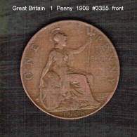 GREAT BRITAIN    1  PENNY   1908  (KM # 794.2) - D. 1 Penny