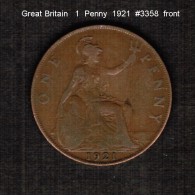 GREAT BRITAIN    1  PENNY   1921  (KM # 810) - D. 1 Penny