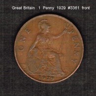 GREAT BRITAIN    1  PENNY   1929  (KM # 838) - D. 1 Penny