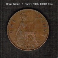 GREAT BRITAIN    1  PENNY   1935  (KM # 838) - D. 1 Penny