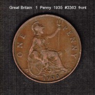 GREAT BRITAIN    1  PENNY   1935  (KM # 838) - D. 1 Penny