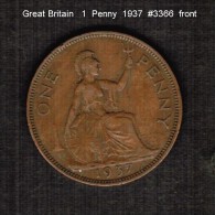 GREAT BRITAIN    1  PENNY   1937  (KM # 845) - D. 1 Penny