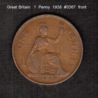 GREAT BRITAIN    1  PENNY   1938  (KM # 845) - D. 1 Penny