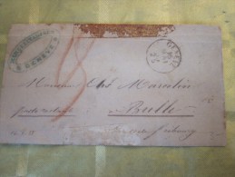 16 Mai 1855 Lettre (mignonnette) De Genève Suisse Helvetia Cachet Privé Bleu Marcellin Aimé Pr  Poste Restante à Bulle - Cartas & Documentos