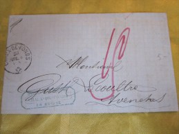 23 Juillet 1863 Lettre (mignonnette) + Courrier De Chaux-de-Fonds Suisse Helvetia-pour Avenches (Taxe ) - Covers & Documents