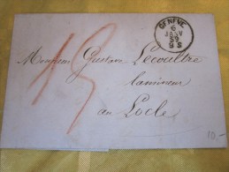 6 Janvier 1859 - Lettre (mignonnette)+Courrier De Genève Suisse Helvetia-Pr Lamineur à LOCLE  (Taxe ) - Cartas & Documentos