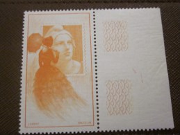 Vignette ** Marianne De Gandon  Donnée(une Seule)avec Billet D'entrée à L'exposition Philatélique De 1948 érinnophilie - Briefmarkenmessen