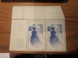 2 Vignette ** Marianne De Gandon  Donnée(une Seule)avec Billet D'entrée à L'exposition Philatélique De 1948 érinnophilie - Philatelic Fairs