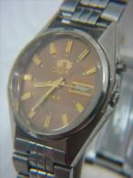 ORIENT CRYSTAL 21J MEN´S CALENDAR AUTOMATIC BROWN DIAL WATCH JAPAN - Other & Unclassified