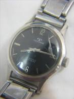 OLD TECHNOS INCABLOC 17 JEWELS BLACK DIAL GENTS WATCH - Other & Unclassified