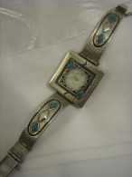 FANTASTIC HAND MADE STERLING & TURQUOISE WATCH By PRESTIGE SILVER, ISRAEL - Altri & Non Classificati