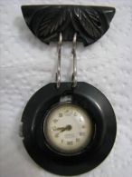 Antique Bruner Master-Bilt By Gothic Watch Co Bakelite Skeleton Brooch-watch - Autres & Non Classés