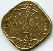 Inde India 1/2 Anna 1945 C KM 534b.2 - India