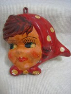 Vintage Handpainted Ceramic Girl Head Israel 1940-50 - Other & Unclassified