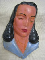 Vintage Handpainted Ceramic Woman´s Head Israel 1940-50 - Other & Unclassified