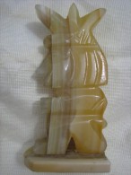 Vintage Mexican Warrior Carved Onyx Figurine 6.7\" Tall - Autres & Non Classés