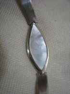 Vintage Sterling Silver Mother-of-Pearl Bracelet Israel - Armbanden
