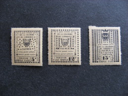 A). TB Serie De Timbres De Grève N°4 Au N°6, Ref. MAURY, Neufs XX. Cote = 60,00 Euros. - Autres & Non Classés