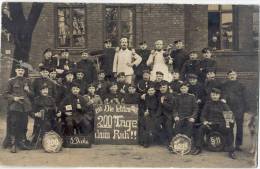 Bromberg Soldaten Gruppenbild Mit Reservistenpfeife Vor Kaserne Ziehharmonika Belebt Gelaufen 23.2.1914 Bydgoszcz - Westpreussen