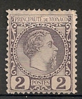 Monaco. 1885. N° 2 Neuf (*) Petit Aminci Léger Dans Un Coin - Autres & Non Classés