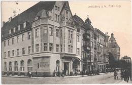 Landsberg Warthe Richtstraße Belebt Geschäft Ernst Zühlke Bankgeschäft Landsberger Kreditverein Gorzow  9.4.1915 - Neumark