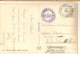 SUISSE - LAUSANNE - POSTE MILITAIRE CASERNE - EM RGT - DEST: GENEVE - - Oblitérations