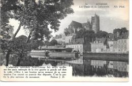 Delcampe - PENICHE - AUXERRE - Les Quais Et La Cathédrale - Hausboote