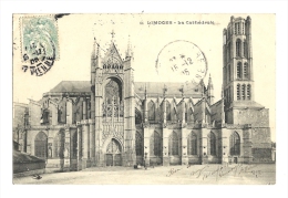 Cp, 87, Limoges, La Cathédrale, Voyagée 1905 - Limoges