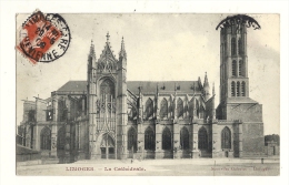 Cp, 87, Limoges, La Cathédrale, Voyagée 1909 - Limoges