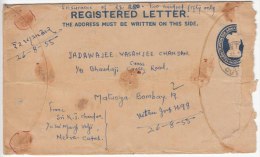 Used Registered Letter, PSE,  India Postal Stationery Envelope, , Temeple Architecture,  As Scan - Covers