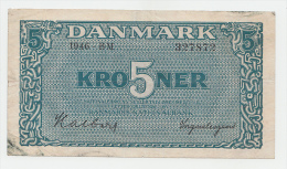 DENMARK 5 KRONER 1946 VF P 35c - Dinamarca