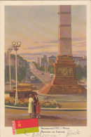 CPA MINSK- STALIN STREET, MONUMENT, BUSS, CARS - Wit-Rusland
