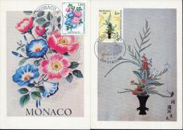 MONACO - N° 1295 & 1296 SUR 2 CARTES MAXIMUM OBL. MONACO-A LE 5/11/1981 - SUP - Cartoline Maximum