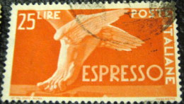 Italy 1945 Express Mail Winged Foot Of Mercury 25L - Used - Gebraucht