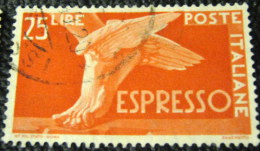Italy 1945 Express Mail Winged Foot Of Mercury 25L - Used - Oblitérés
