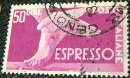 Italy 1945 Express Mail Winged Foot Of Mercury 50L - Used - Oblitérés