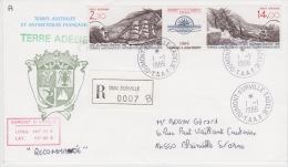 PLIS  ANTARCTIQUE   1ER JOUR  DUMONT D'URVILLE  LE 1-1-1986 - Lettres & Documents