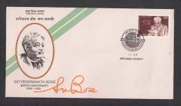 INDIA, 1994,   FDC,  Birth Centenary Of Satyendra Nath Bose, , Physicist,  Bombay Cancellation - Covers & Documents